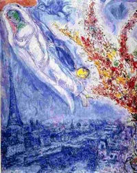 Марк Шагал «Цветы над Парижем», 1967 г.